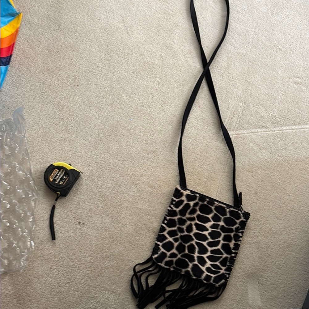 Leopard Print Fringe Crossbody Bag